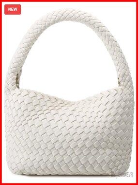 Vegan Leather Woven Hobo Tote Shoulder Bag for Women Travel Beach